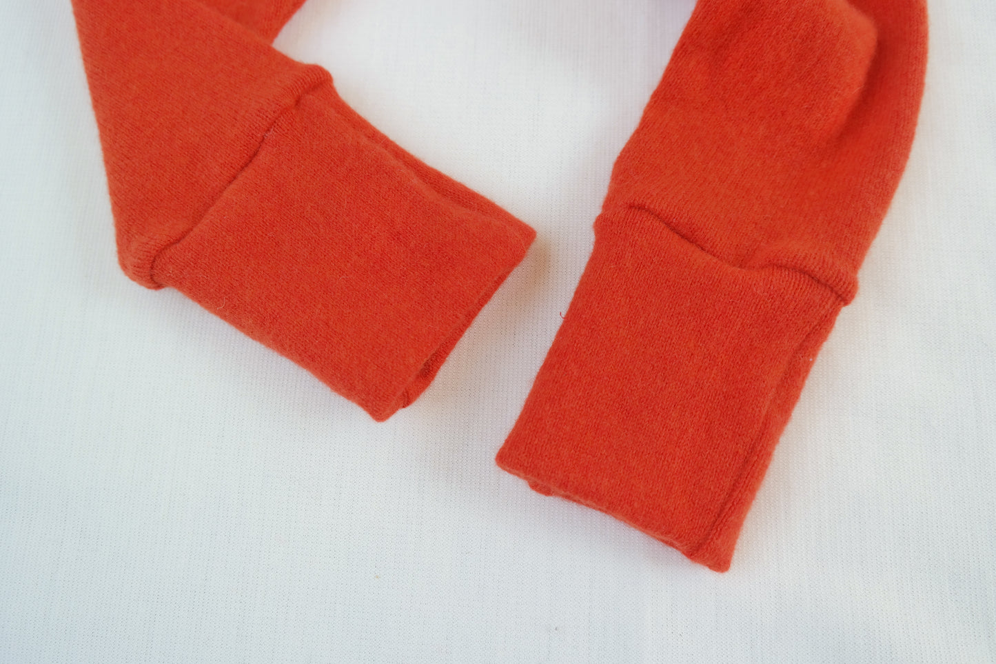 Growing pants for babies and toddlers 74/80 made from 100% upcycled cashmere in coral orange