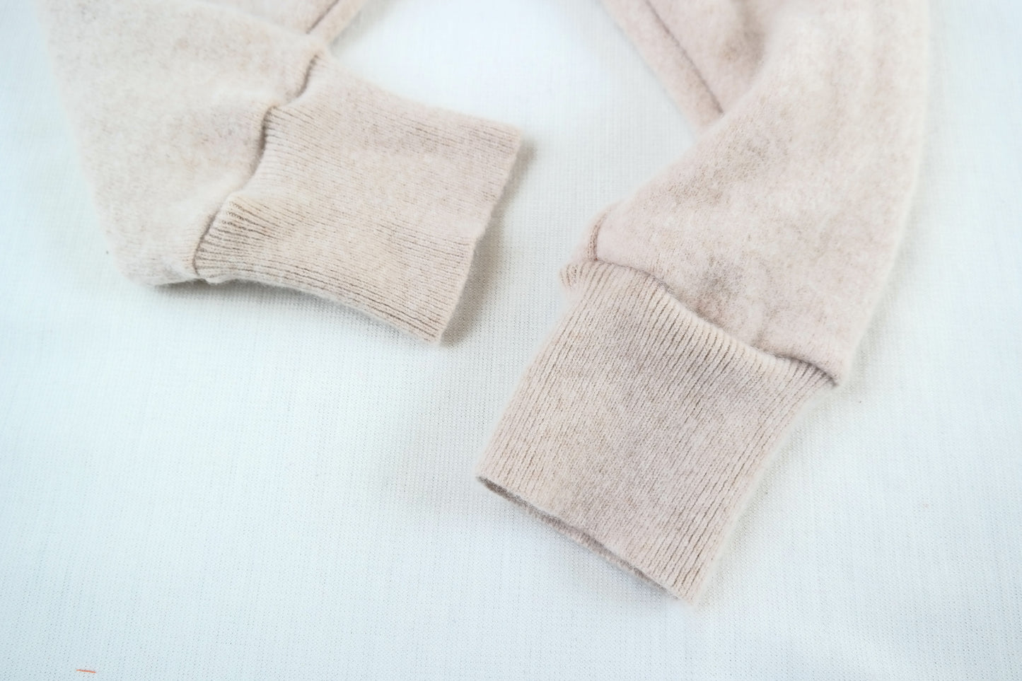 Wool felt outdoor trousers for babies 74/80 made from upcycled cashmere in vanilla pudding beige