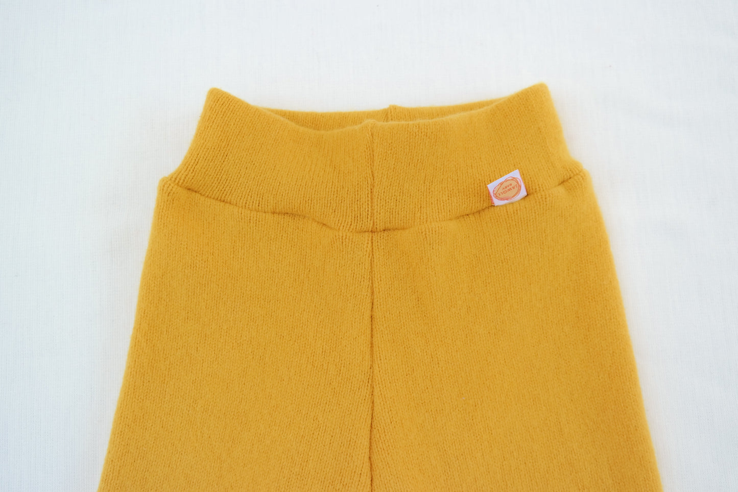Upcycling wool walk outdoor trousers for toddlers size 98/104 in mustard yellow