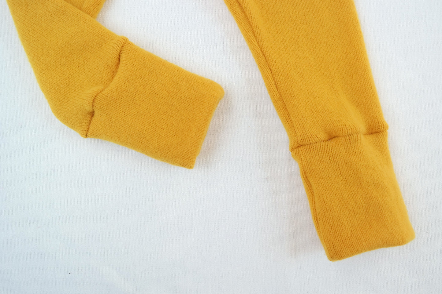 Upcycling wool walk outdoor trousers for toddlers size 98/104 in mustard yellow