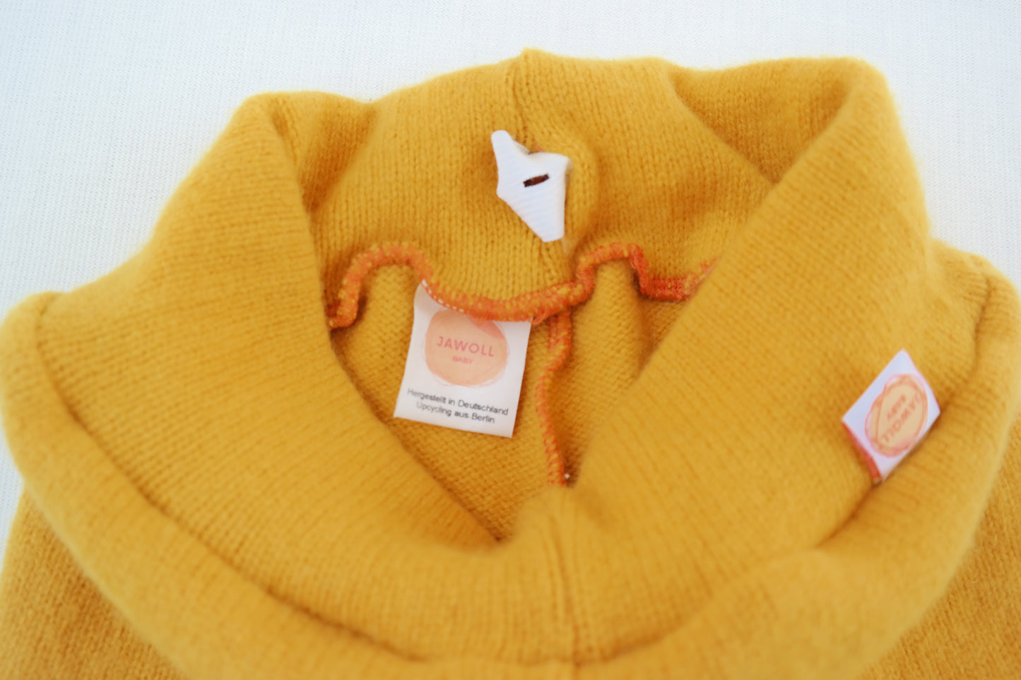 Upcycling wool walk outdoor trousers for toddlers size 98/104 in mustard yellow
