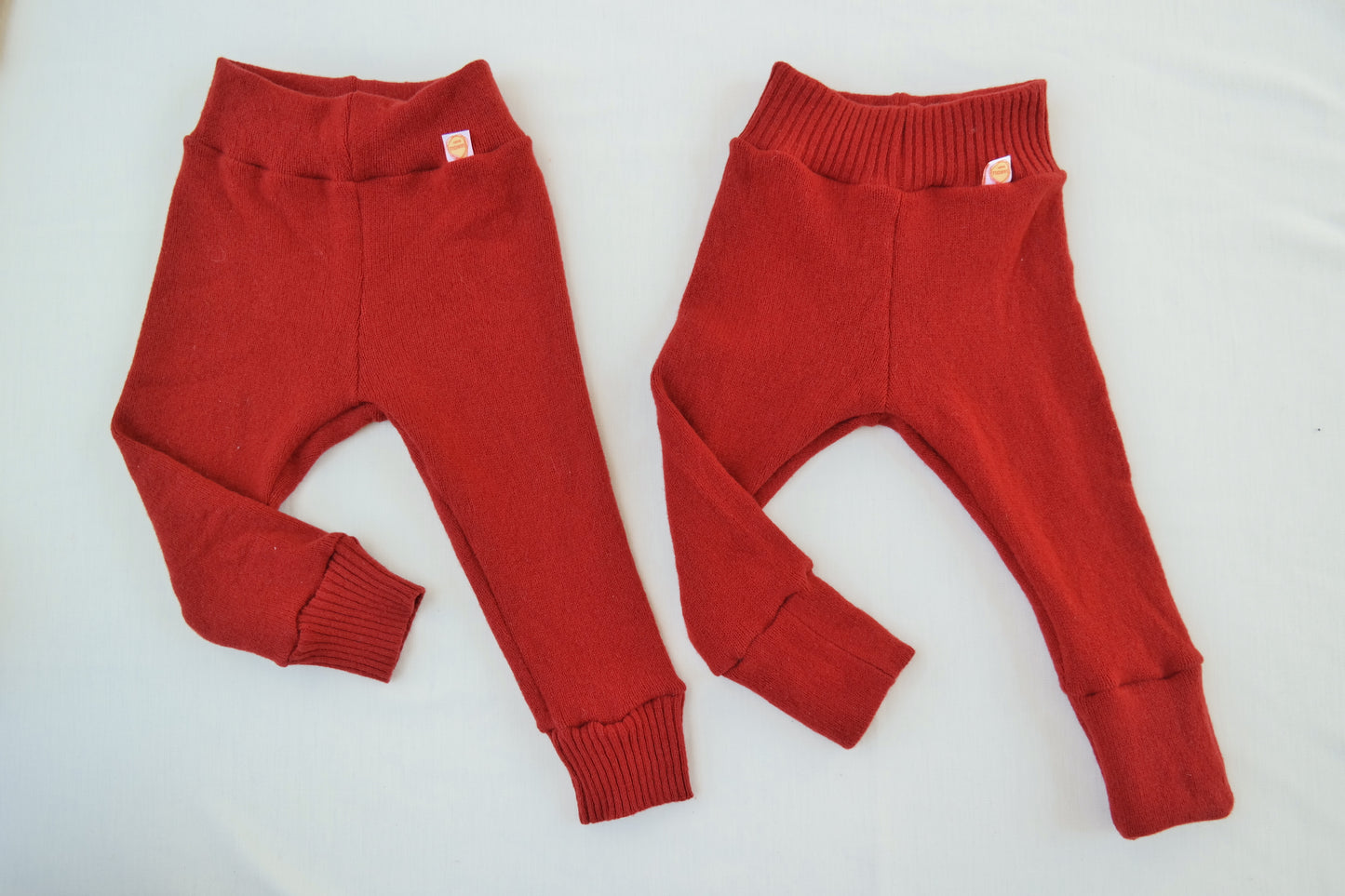 Growing pants for toddlers 86/92 & 98/104 made from upcycled wool in light yellow