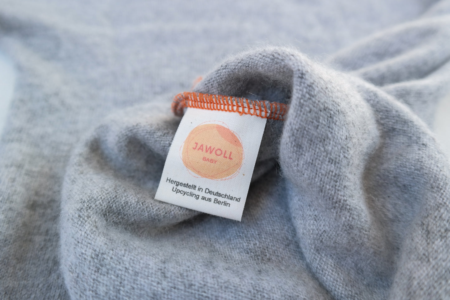 Sweater for babies toddlers 74/80 made of upcycled cashmere in peach-orange