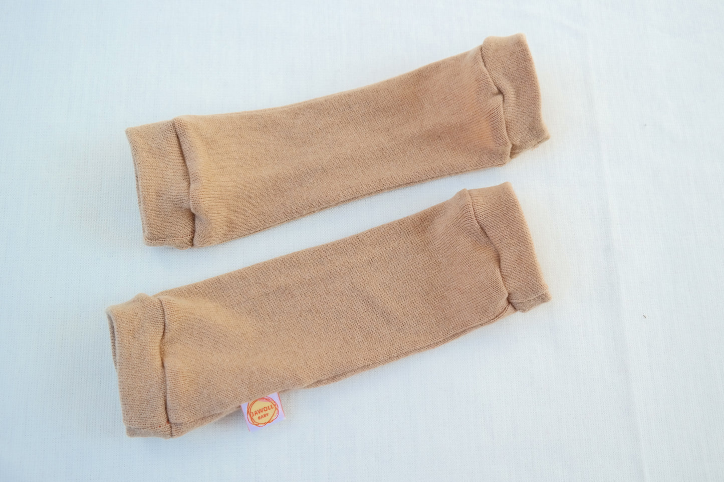 Leg warmers for babies made from upcycled cashmere in light blue