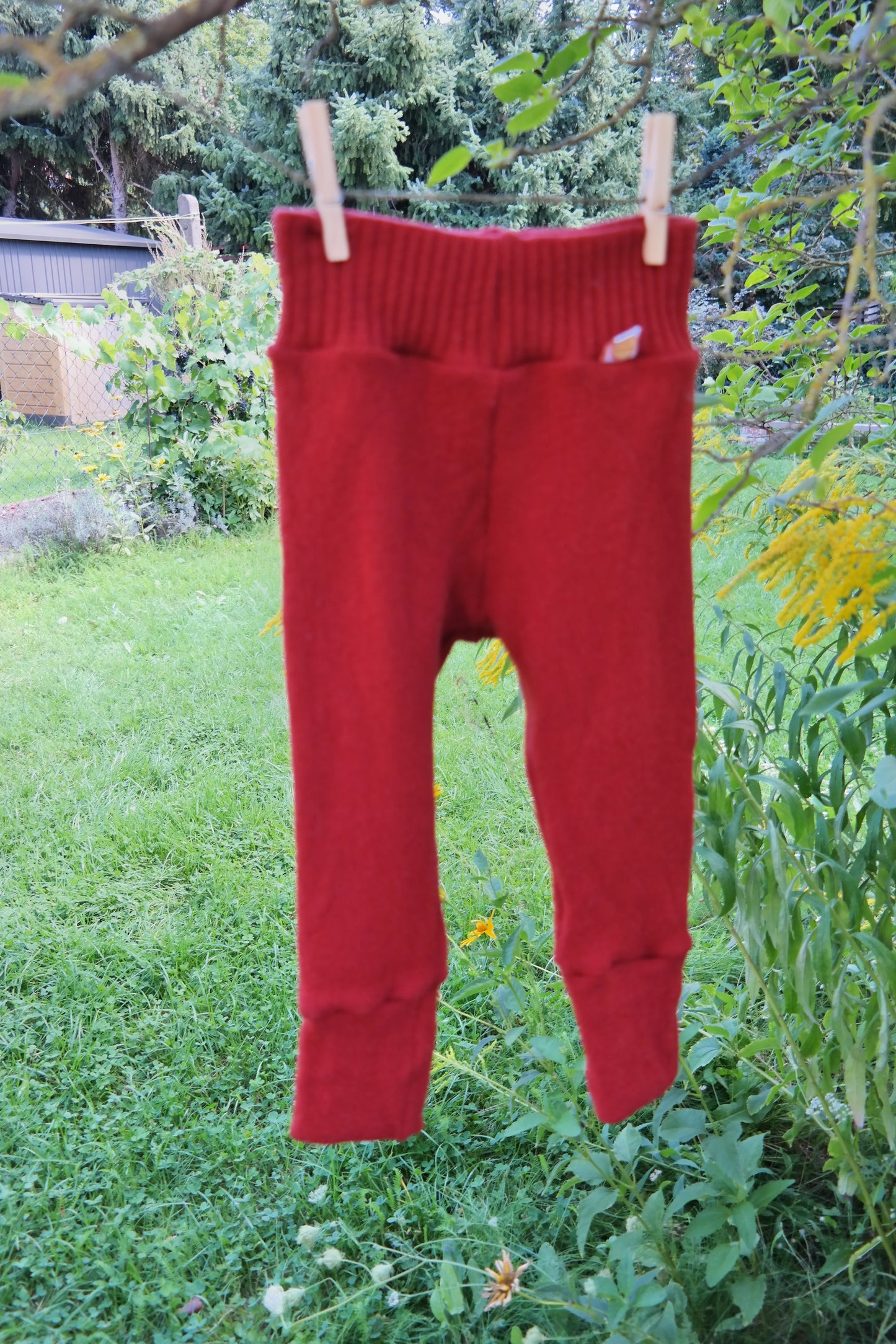 Growing pants for toddlers 86/92 & 98/104 made from upcycled wool in light yellow