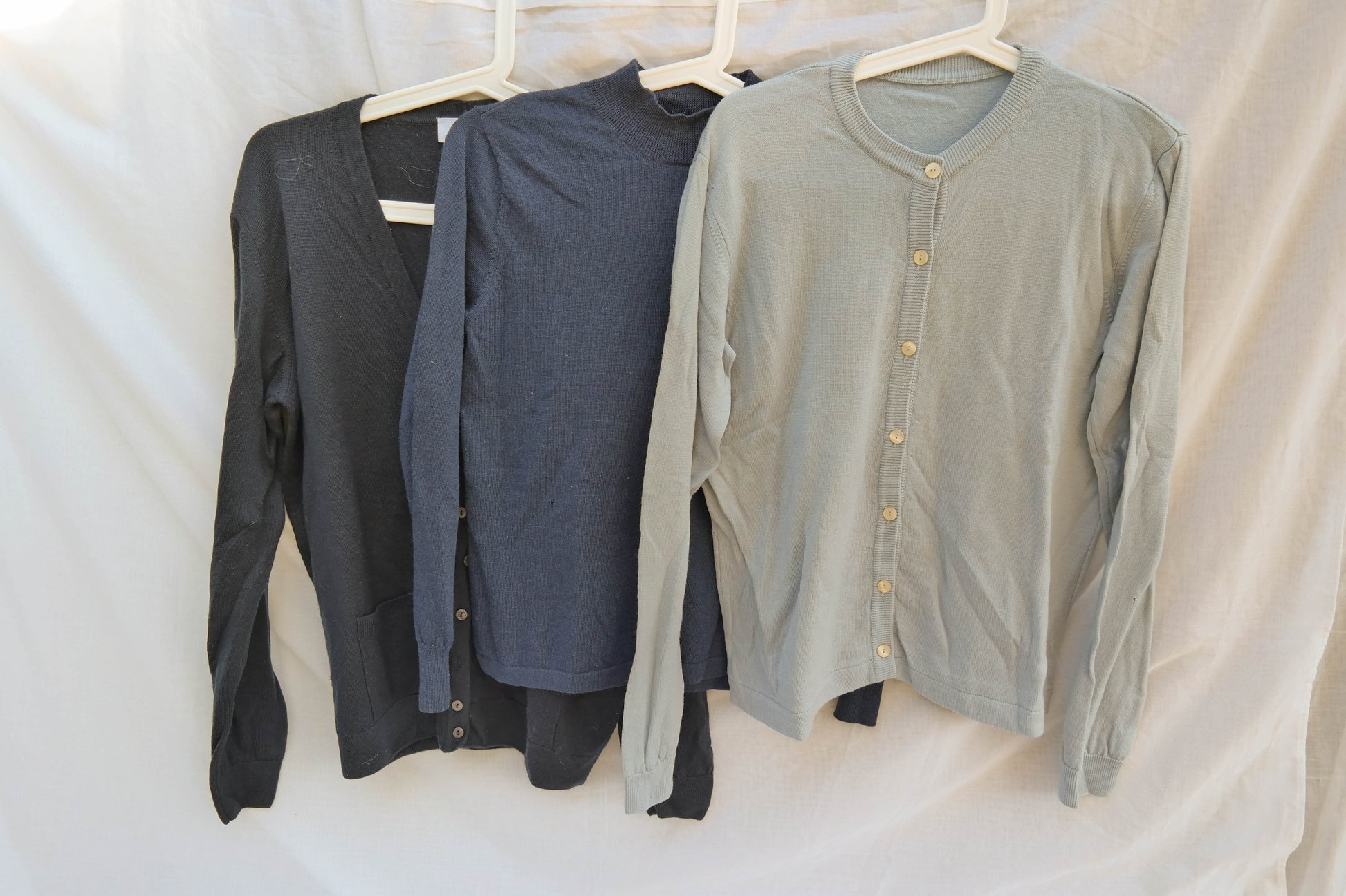 Upcycling-Materialpaket: 3 Wollpullover für kreative Projekte in Blautönen - Jawoll Baby