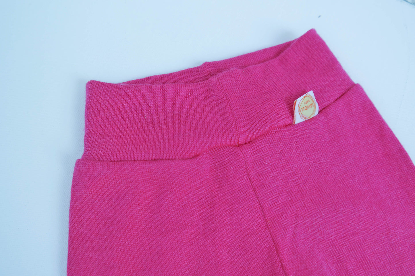 Leggings für Kleinkinder 86/92 aus 100% Upcycling Wolle in Pink mit Makel - Jawoll Baby