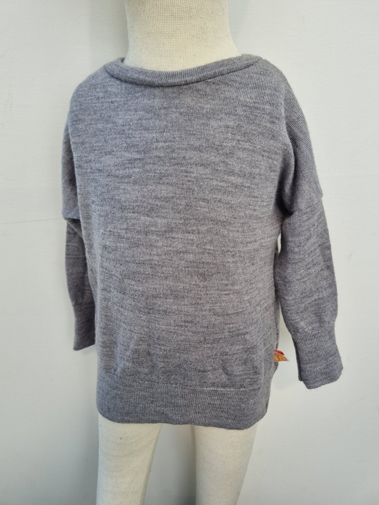 Pullover Longsleeve für Babys Kleinkinder 86/92 aus Upcycling Wolle in Grau - Jawoll Baby