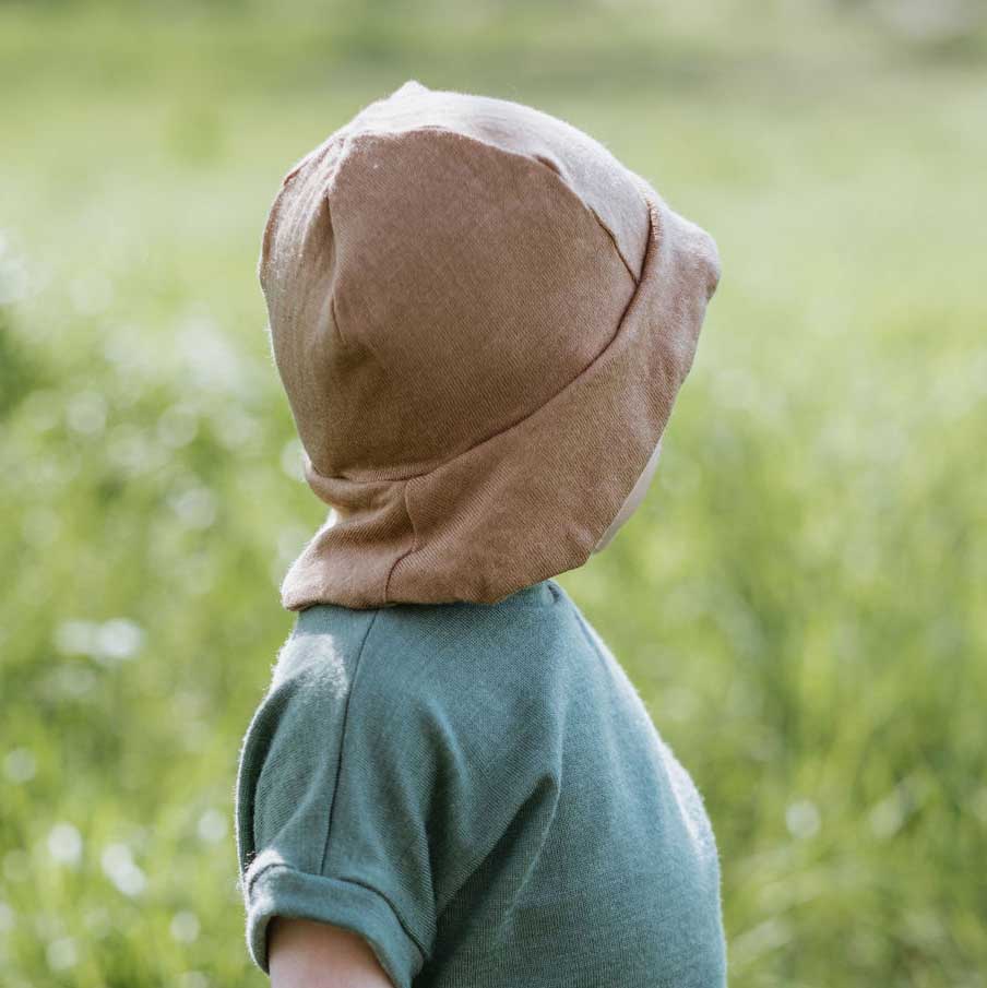 Sun hat summer hat KU 46-49 baby toddler with neck protection made of upcycled merino wool in purple