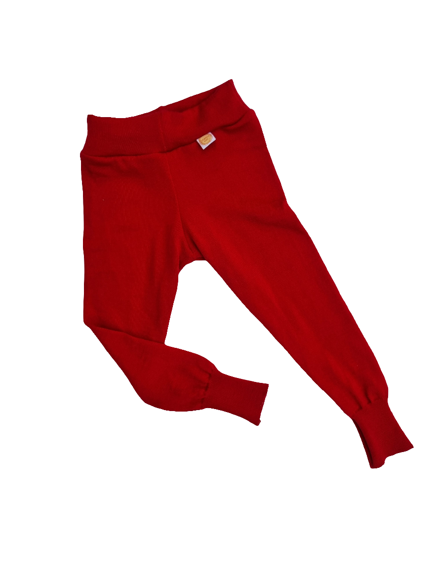 Leggings für Kleinkinder 86/92 aus Upcycling Merinowolle in Rot - Jawoll Baby
