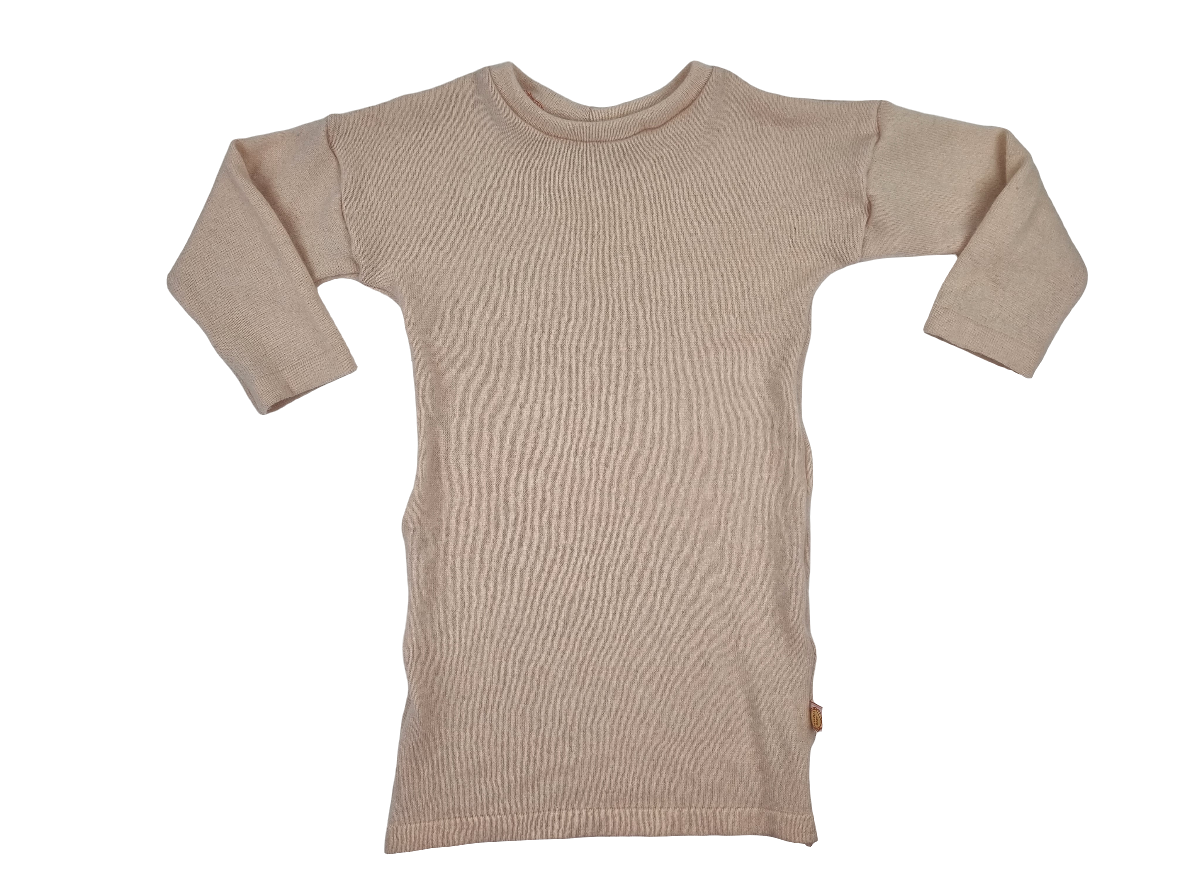 Unisex-Kleid Longshirt Langarmkleid 110/116 aus Upcycling Kaschmir in Zartrosa - Jawoll Baby