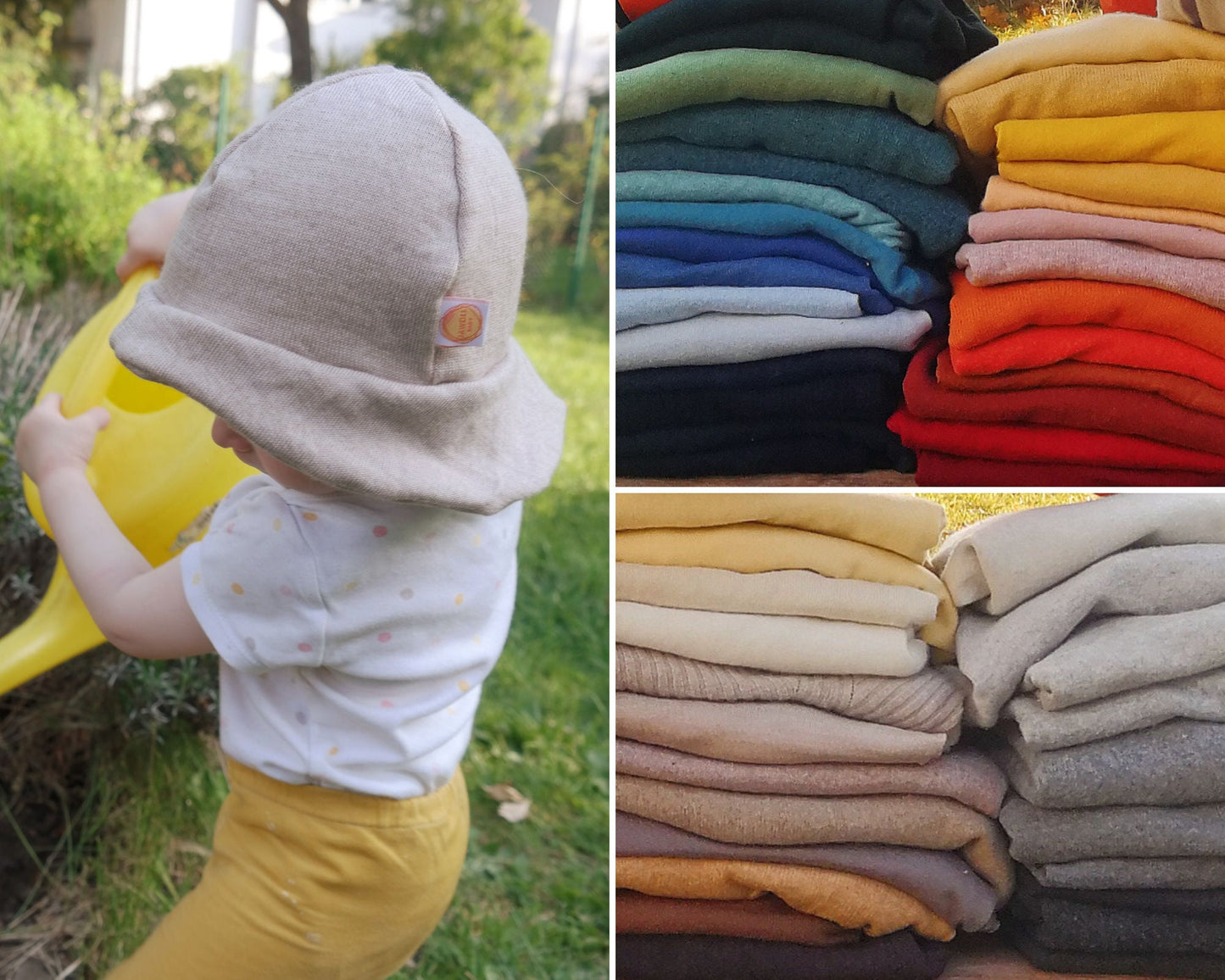 Sonnenhut für Babys und Kleinkinder aus Upcycling Wolle in deiner Wunschfarbe - Jawoll Baby