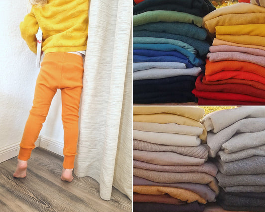 Leggings für Babys und Kinder aus Upcycling Wolle oder Kaschmir in deiner Wunschfarbe Größe 86 bis 128 - Jawoll Baby