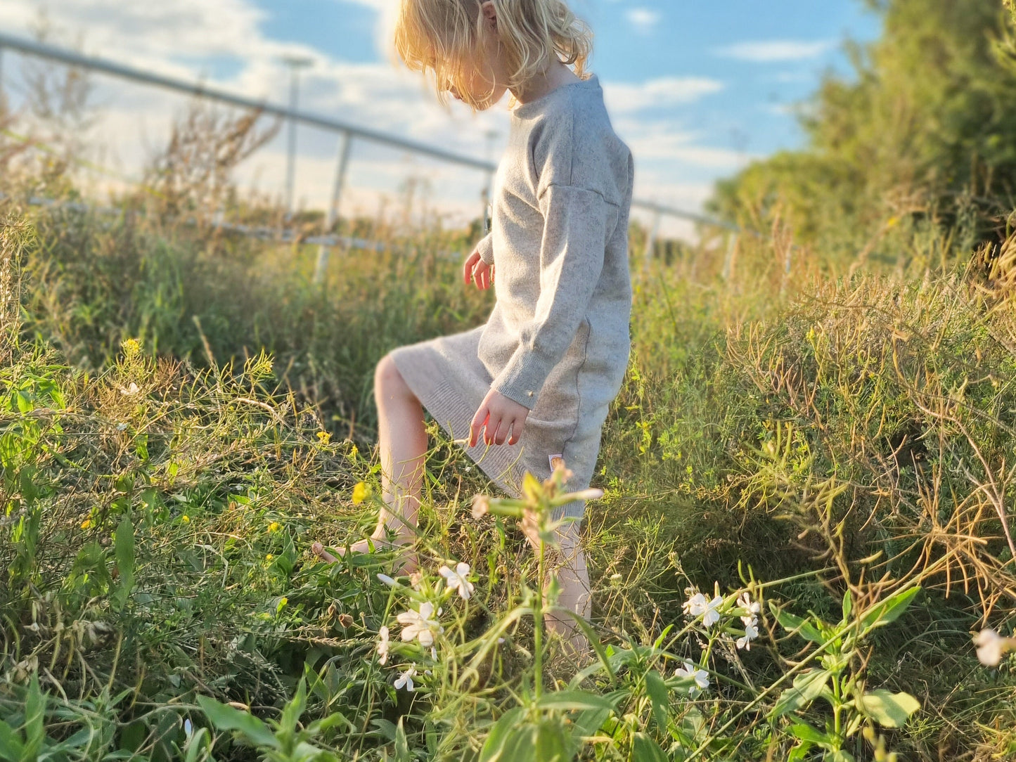 Unisex-Kleid Longshirt Langarmkleid 110/116 aus Upcycling Kaschmir in Zartrosa - Jawoll Baby