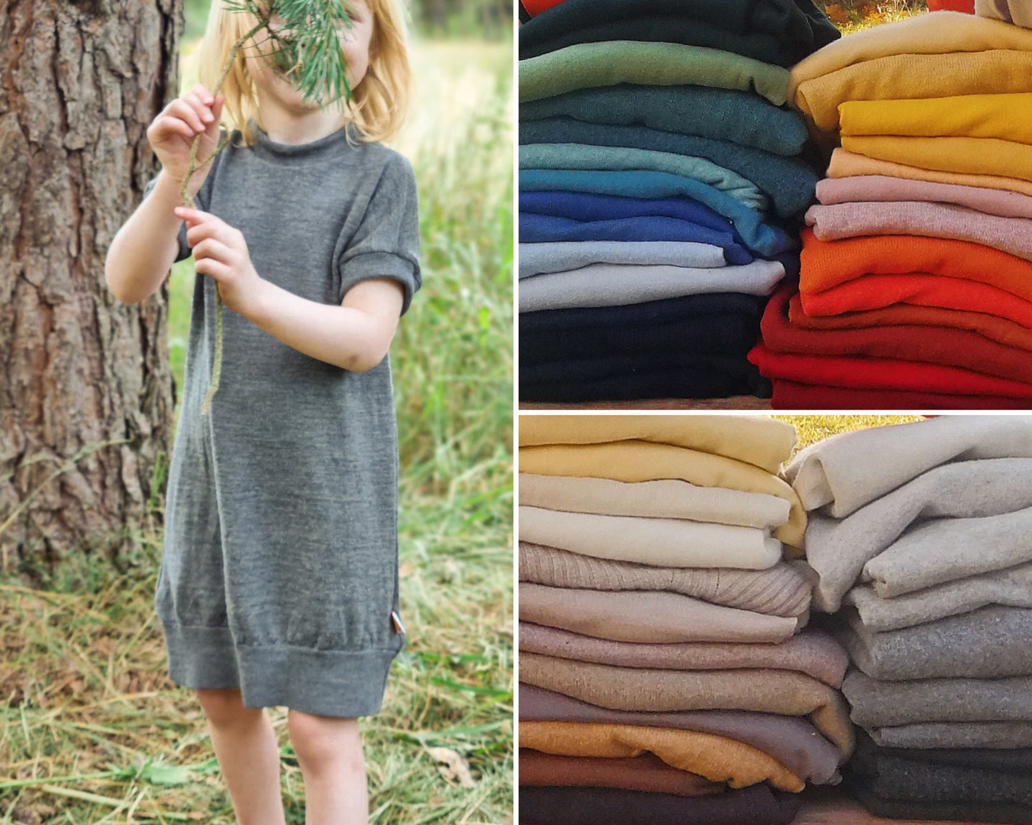 Kurzarmkleid Longshirt Unisex für Babys und Kleinkinder aus Upcycling Wolle in der Farbe deiner Wahl - Jawoll Baby