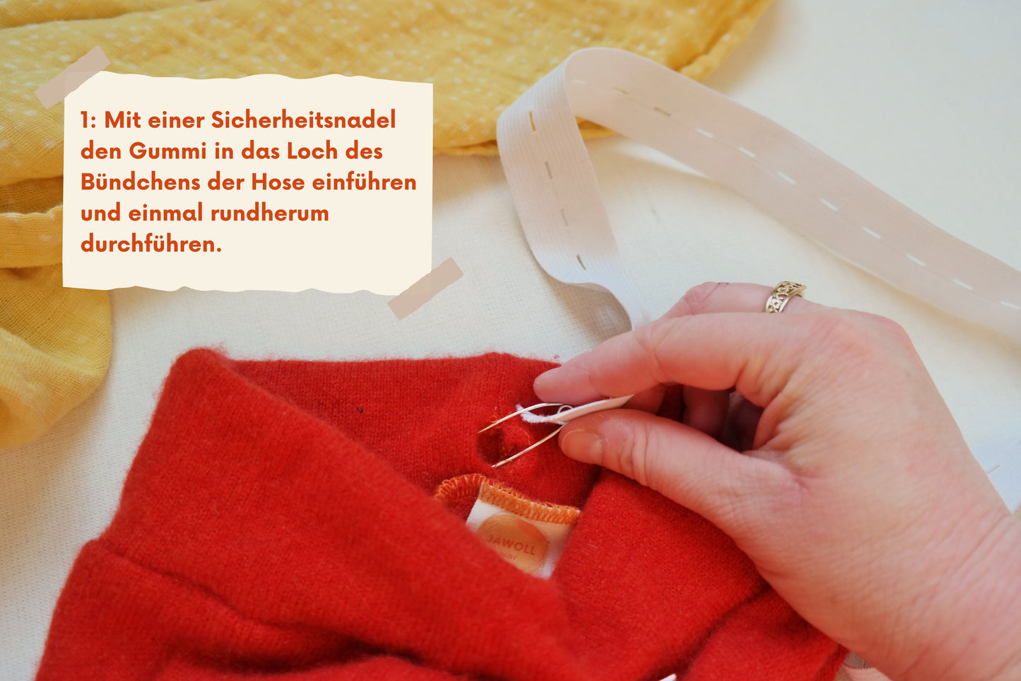 Bündchengummi Knopfgummi für verstellbares Bauchbündchen für Jawoll Baby Hosen 60cm - Jawoll Baby