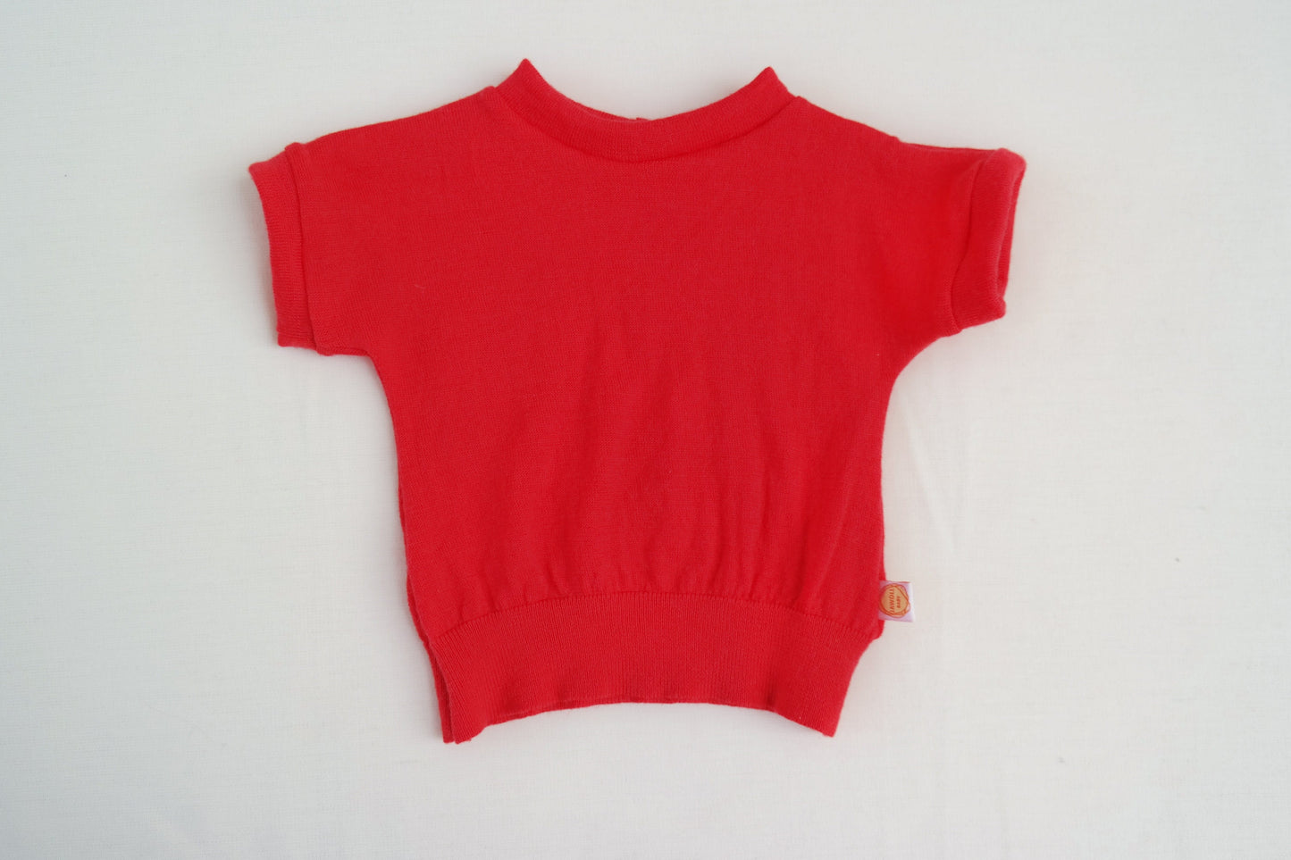 T-Shirt für Babys 74/80 aus leichter Upcycling Wolle in Rot - Jawoll Baby