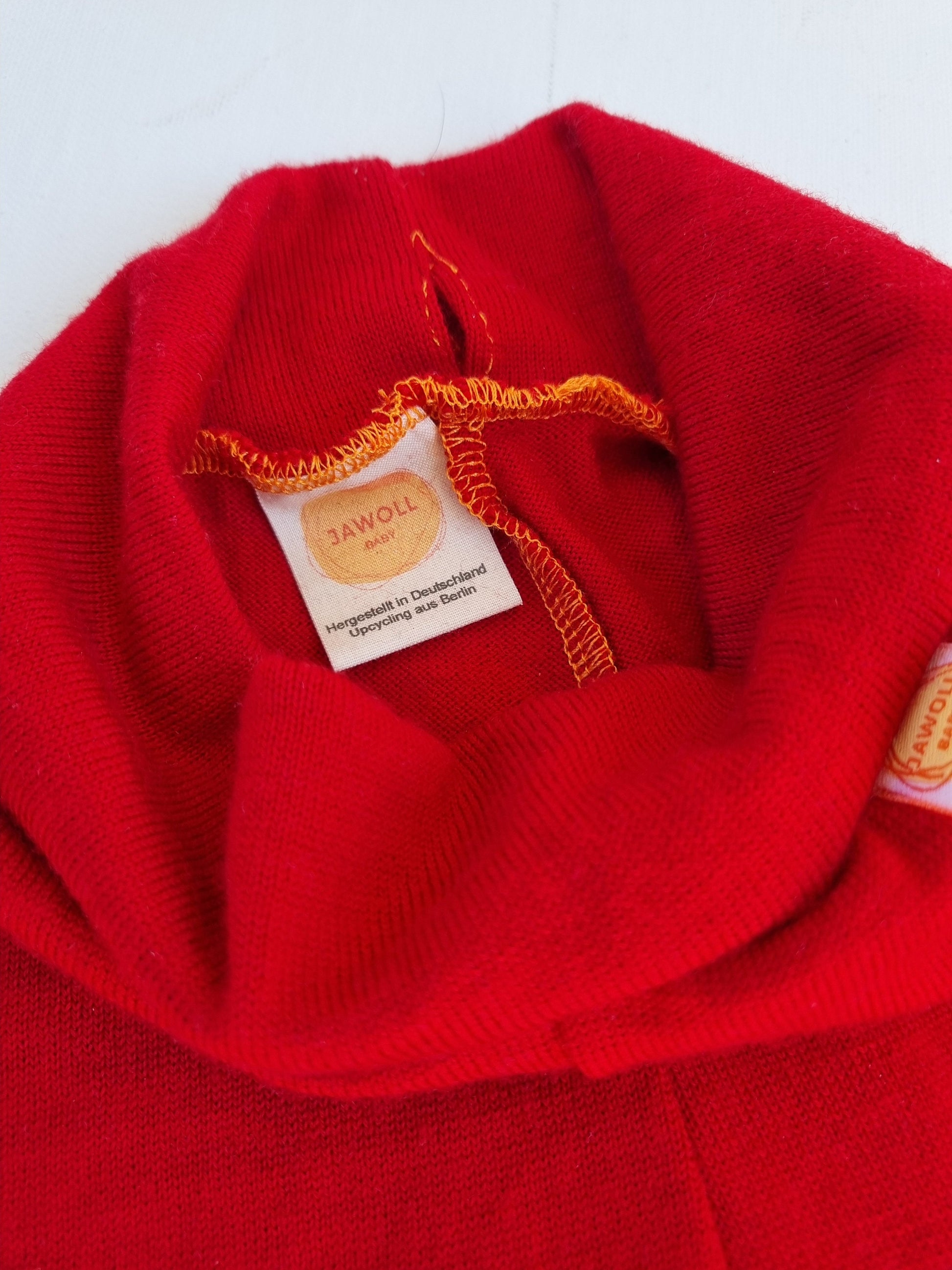 Sommerhose Knickerbocker 74/80 aus Upcycling Merino Wolle in Rot - Jawoll Baby