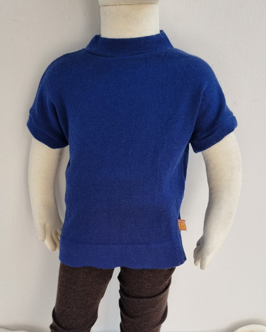 T-Shirt für Babys 86/92 aus leichter Upcycling Wolle in Blau - Jawoll Baby