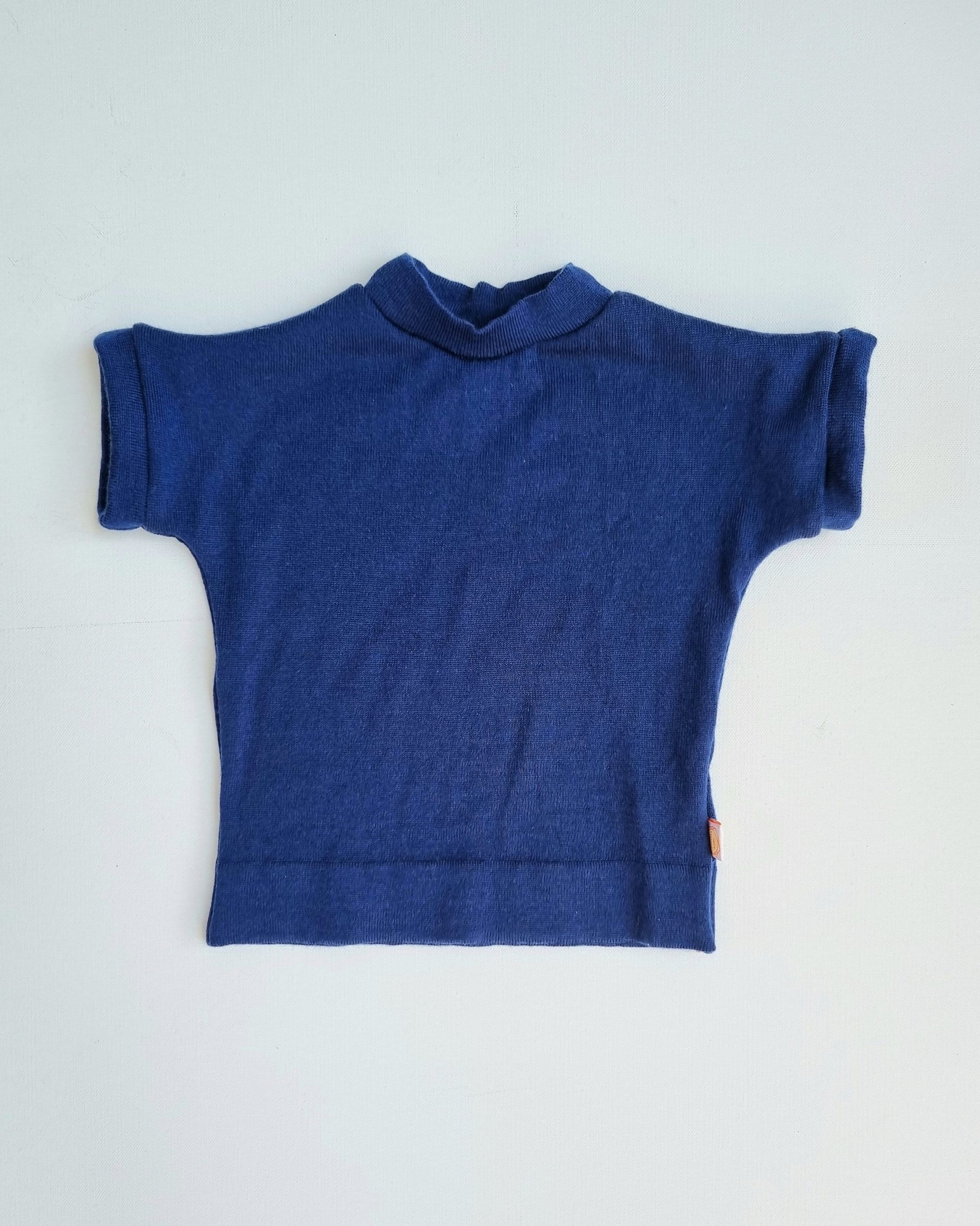 T-Shirt für Babys 86/92 aus leichter Upcycling Wolle in Blau - Jawoll Baby