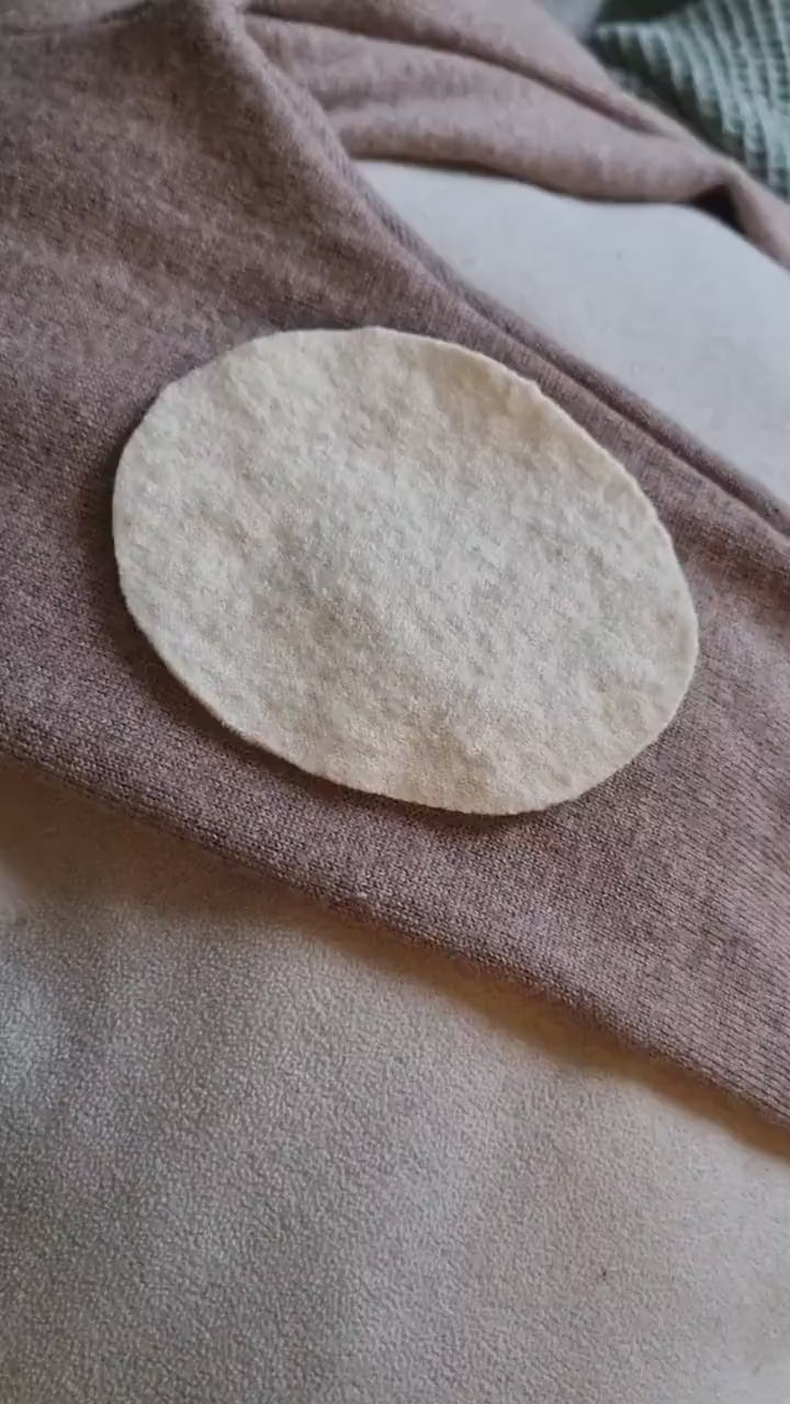 1 Paar Wollwalk Flicken Patches Upcycling-Wolle zum Wollkleidung reparieren in Cremeweiß Oval-Form