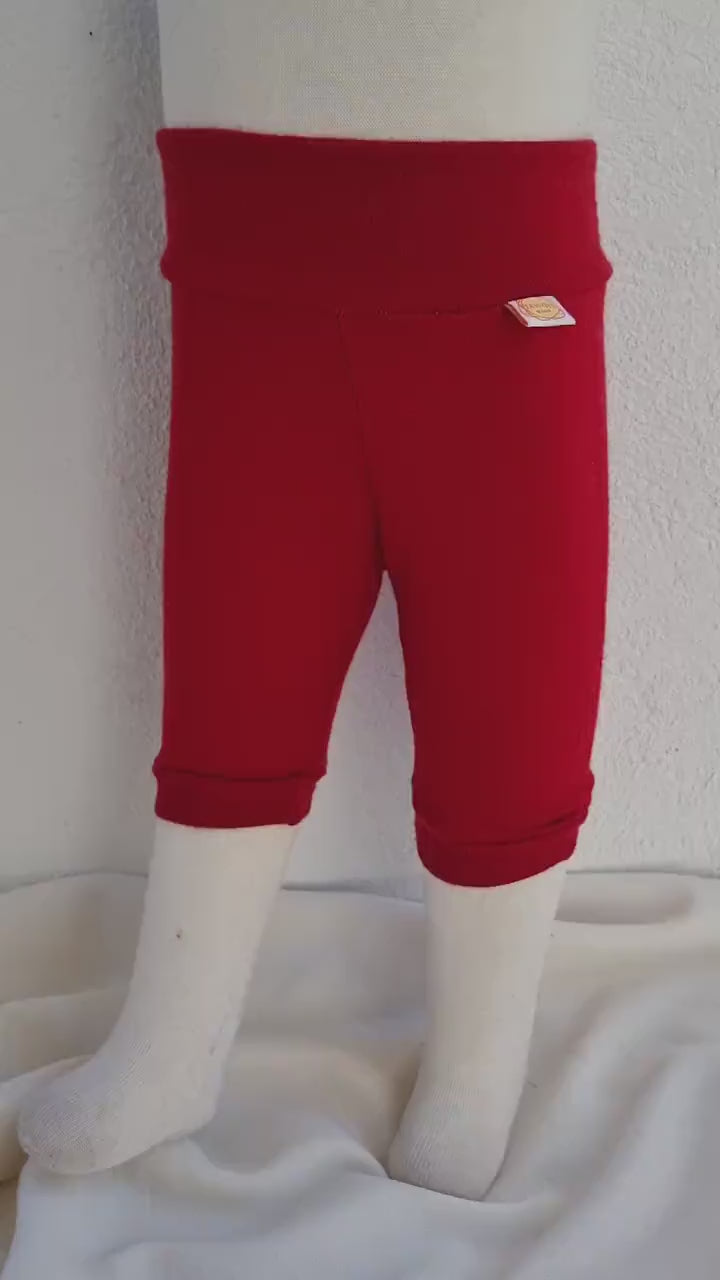Sommerhose Knickerbocker 74/80 aus Upcycling Merino Wolle in Rot