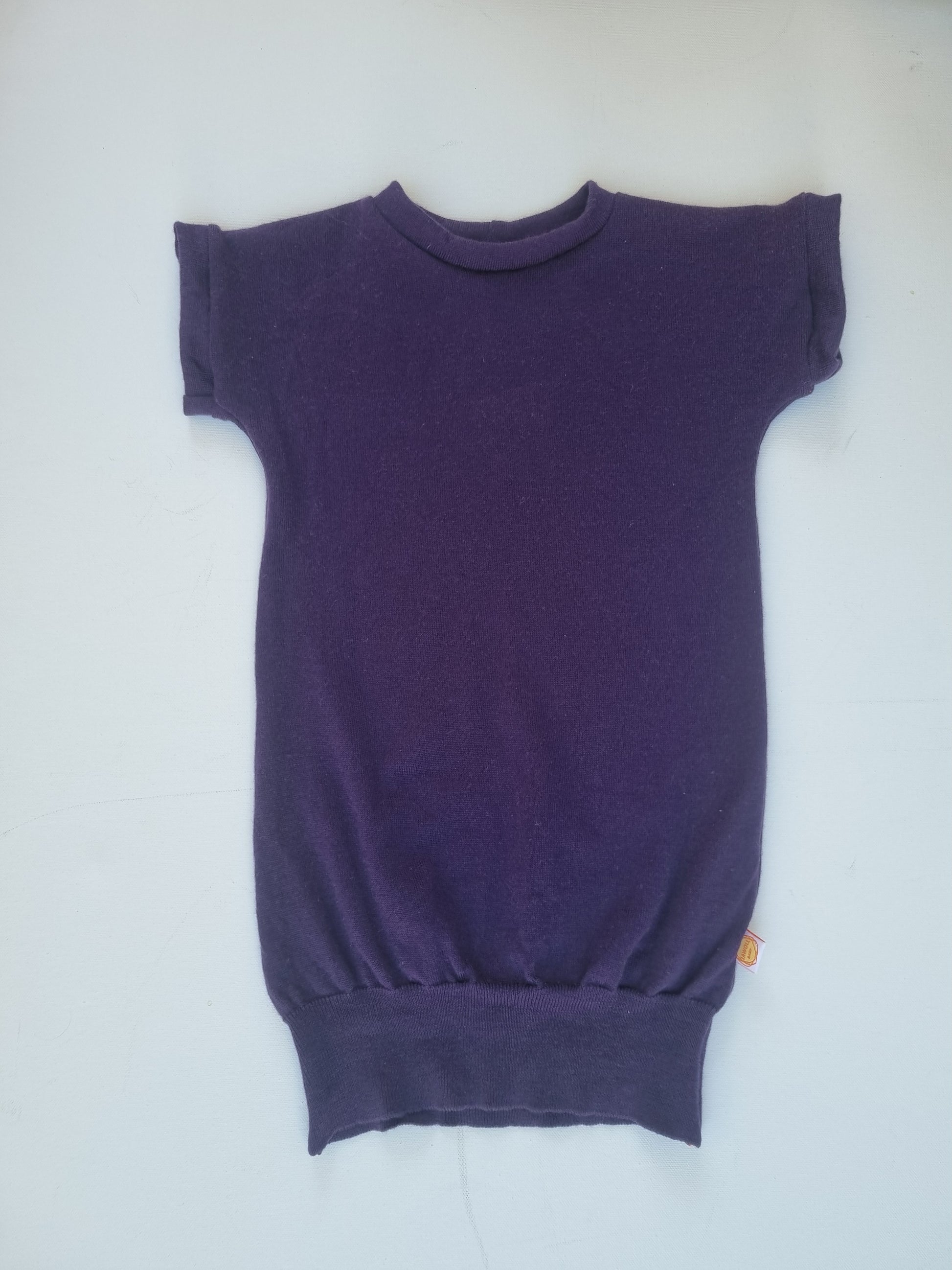 Unisex-Kleid Longshirt 98/104 aus Upcycling Merinowolle in Lila - Jawoll Baby