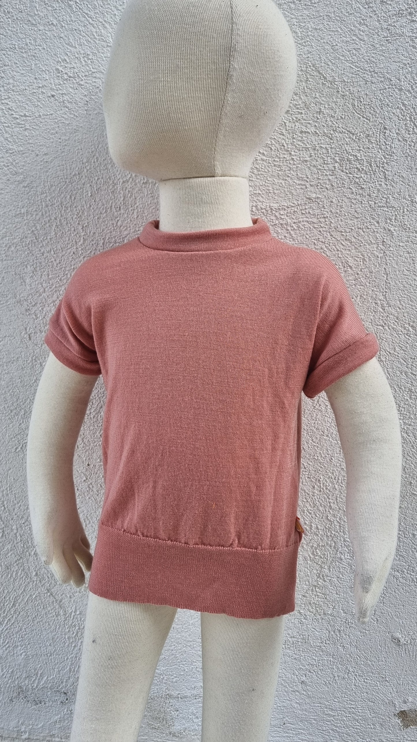 T-Shirt für Babys Kleinkinder 86/92 aus leichter Upcycling Wolle in Rosa - Jawoll Baby