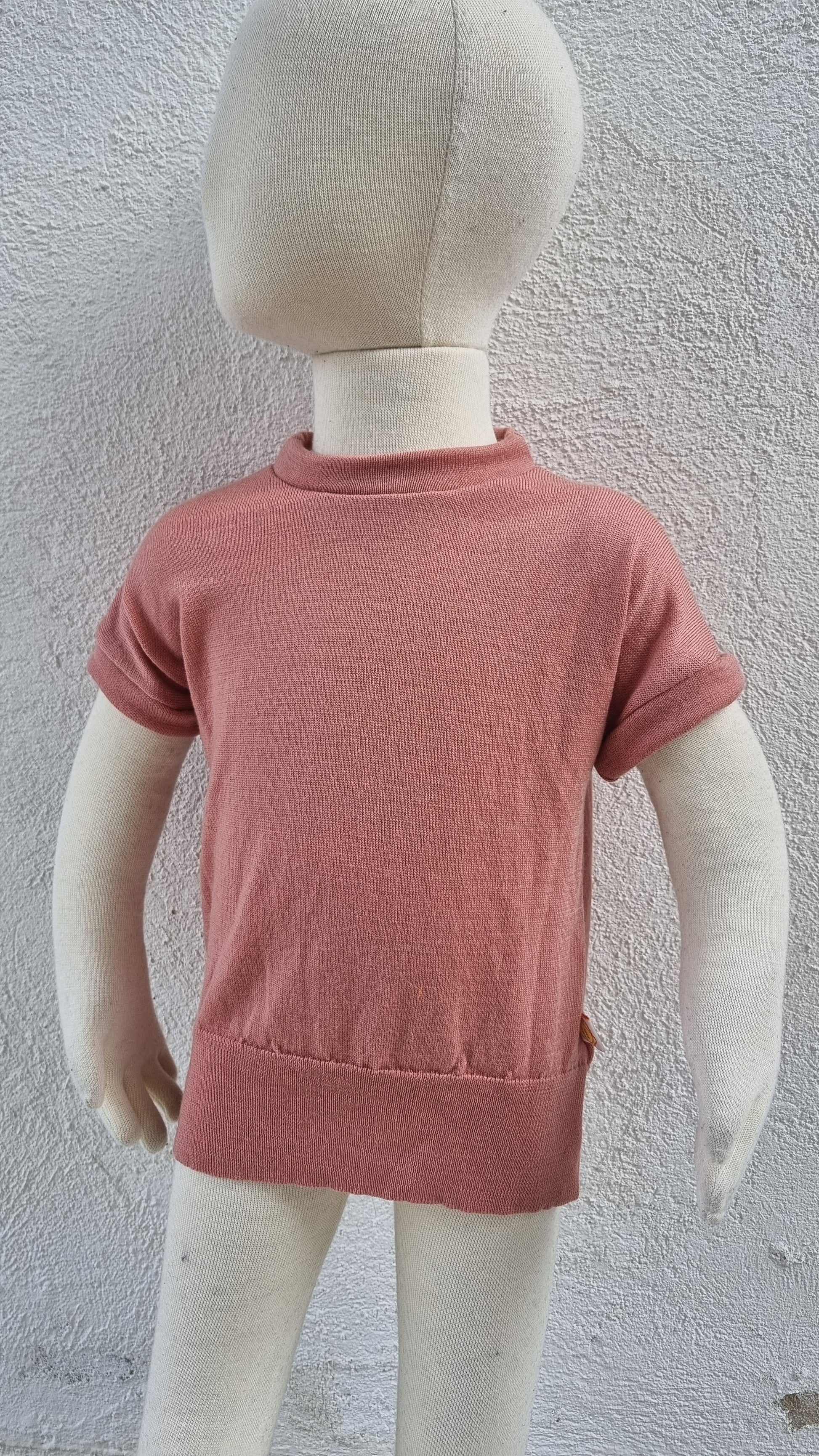 T-Shirt für Babys Kleinkinder 86/92 aus leichter Upcycling Wolle in Rosa - Jawoll Baby