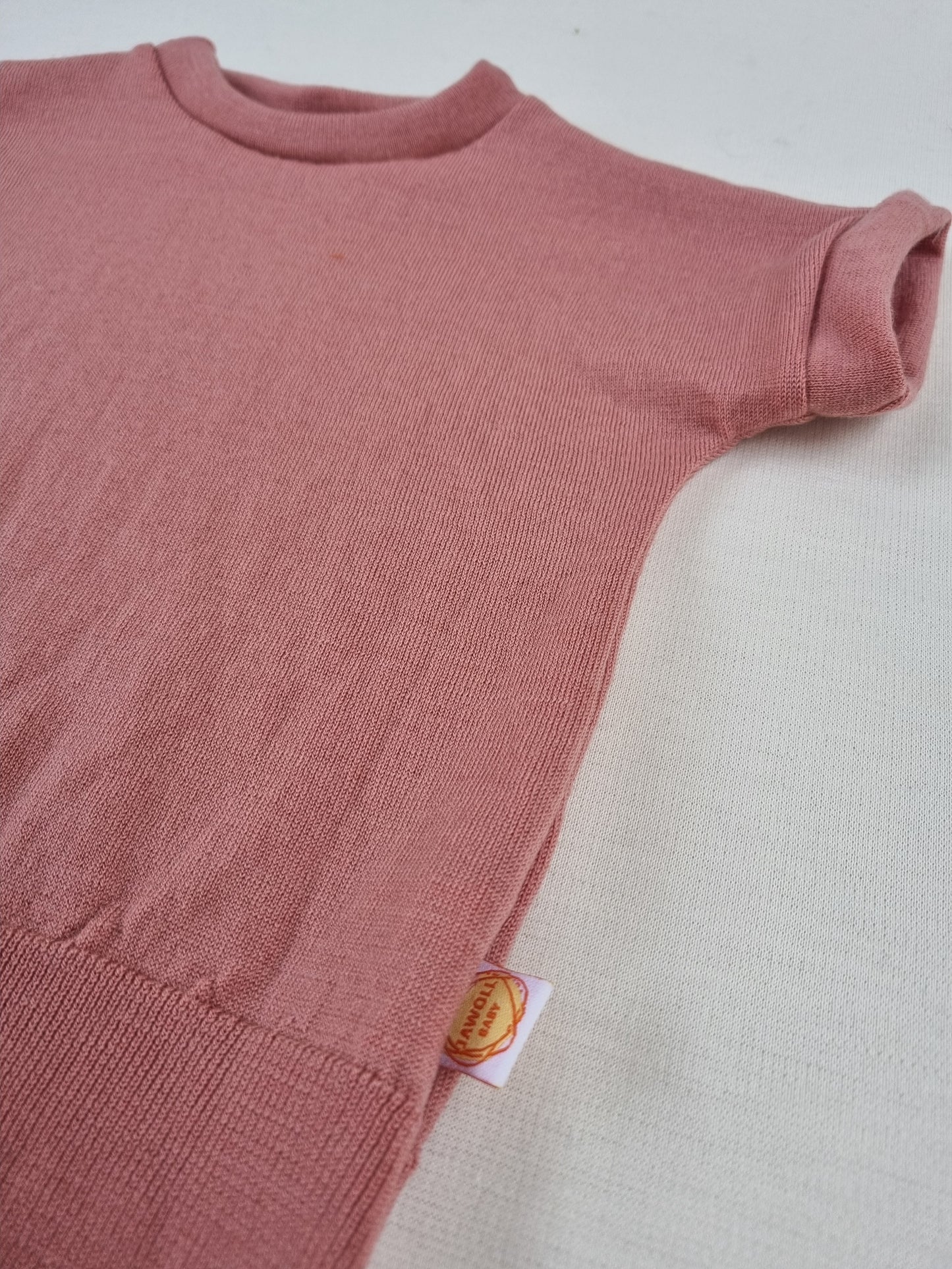 T-Shirt für Babys Kleinkinder 86/92 aus leichter Upcycling Wolle in Rosa - Jawoll Baby