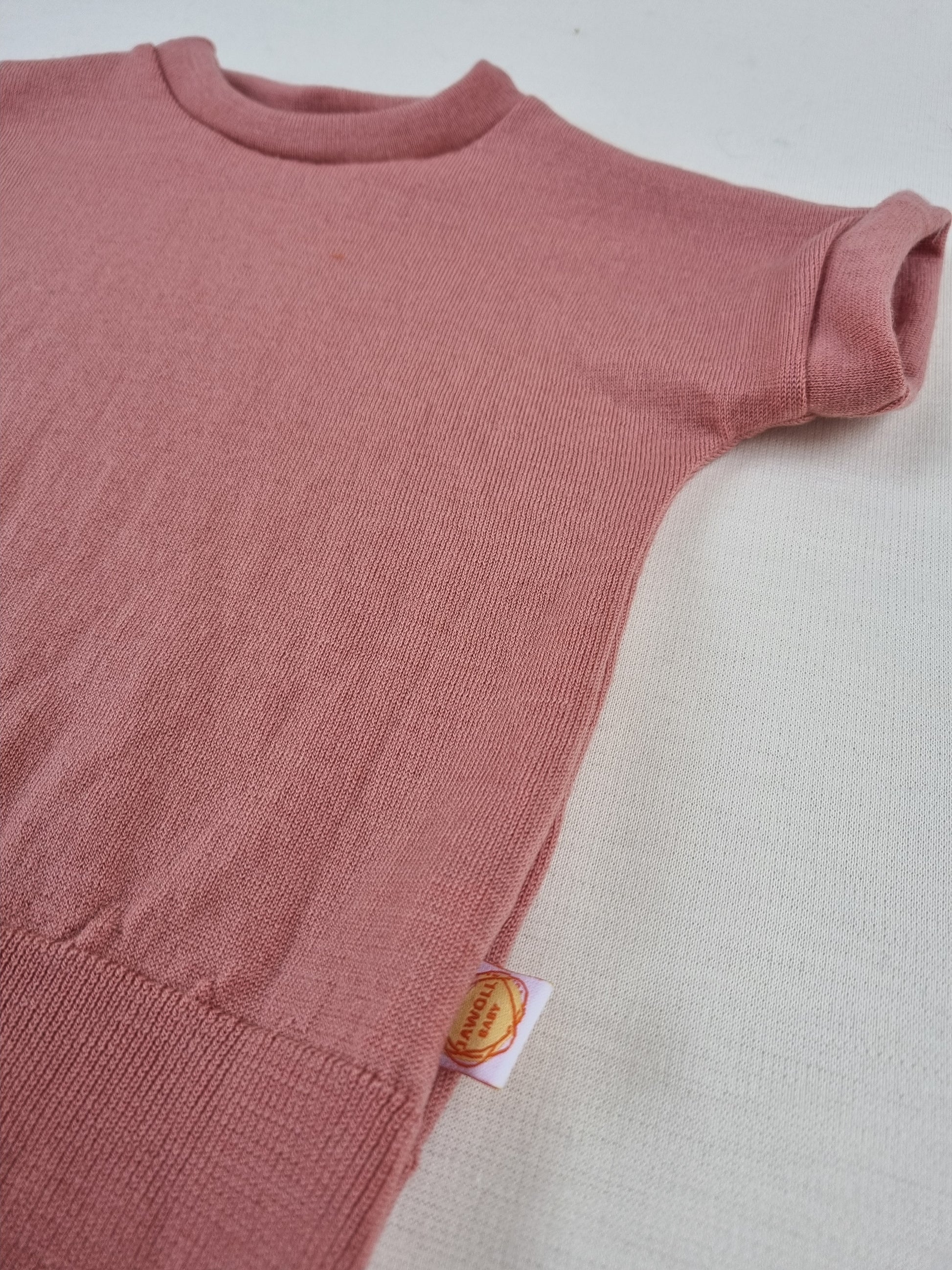 T-Shirt für Babys Kleinkinder 86/92 aus leichter Upcycling Wolle in Rosa - Jawoll Baby