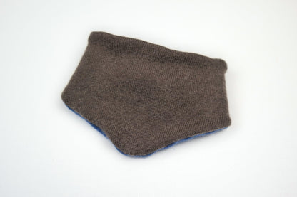 Triangle scarf, reversible, grows with your baby, made from upcycled silk &amp; cashmere in light blue and blue