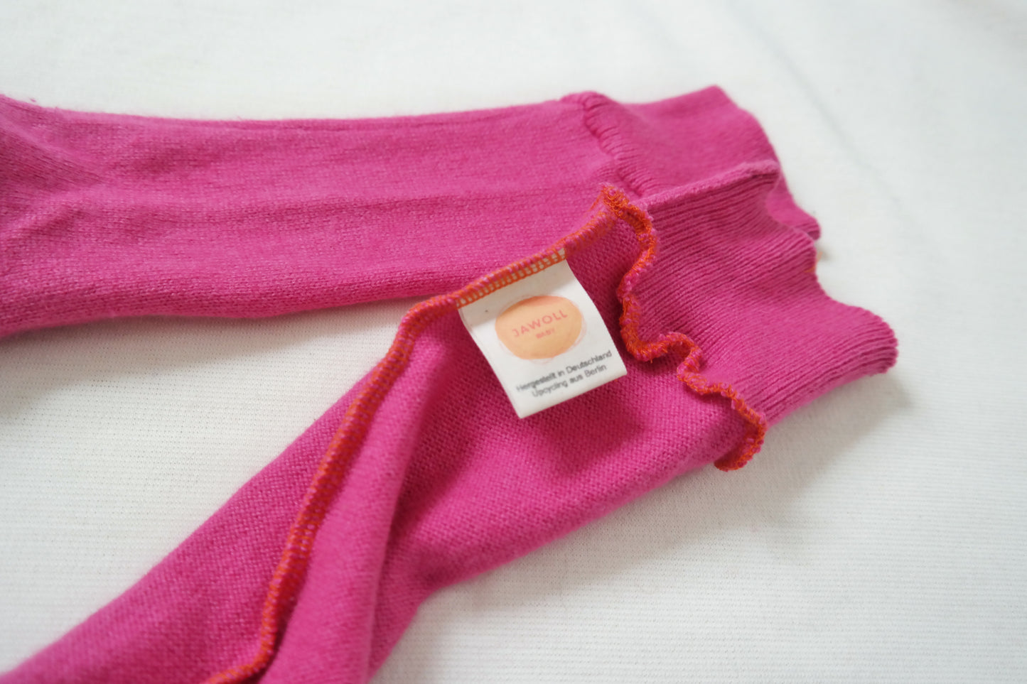 Stulpen für Babys 0-6 M aus Upcycling-Kaschmir & Seide in Pink