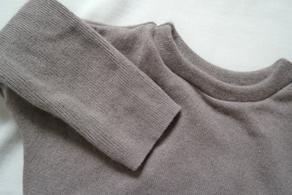 Unisex-Kleid Longshirt Langarmkleid 98/104 aus Upcycling Seide & Kaschmir in Hellbraun