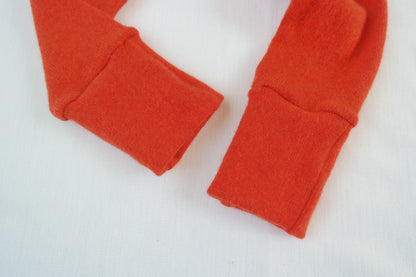 Growing pants for babies and toddlers 74/80 made from 100% upcycled cashmere in coral orange