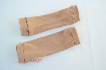 Leg warmers for babies made from upcycled cashmere in light blue