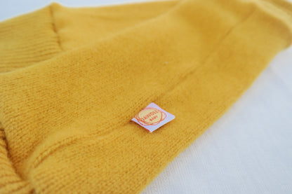 Leg warmers for toddlers 1-3 years made from upcycled cashmere and silk in rust brown