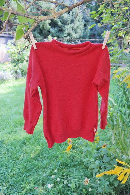 Sweater for toddlers children 110/116 made of upcycled cashmere in blue beige striped