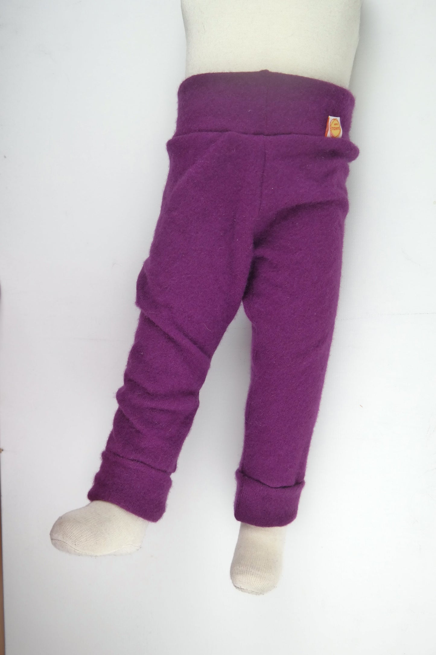 Wollwalk Outdoor-Hose für Kleinkinder 86/92 aus Upcycling Kaschmir in Lila