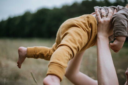Growing pants for toddlers 86/92 &amp; 98/104 made from upcycled wool in light yellow