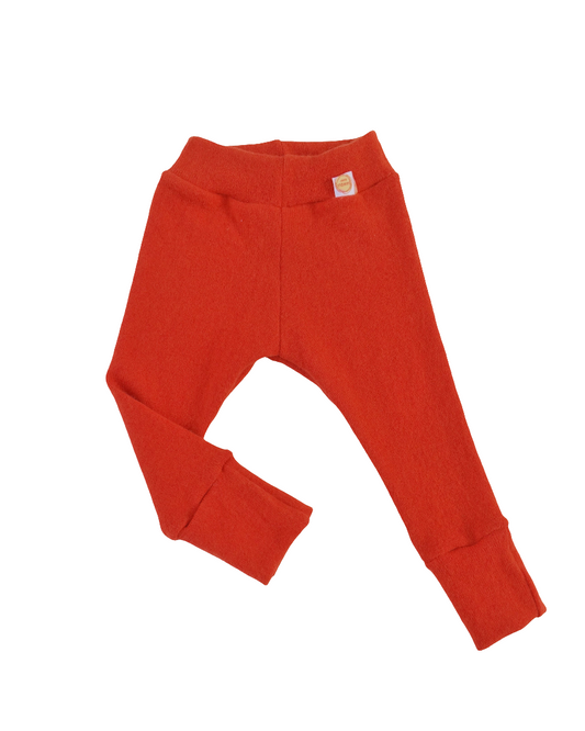 Growing pants for babies and toddlers 74/80 made from 100% upcycled cashmere in coral orange