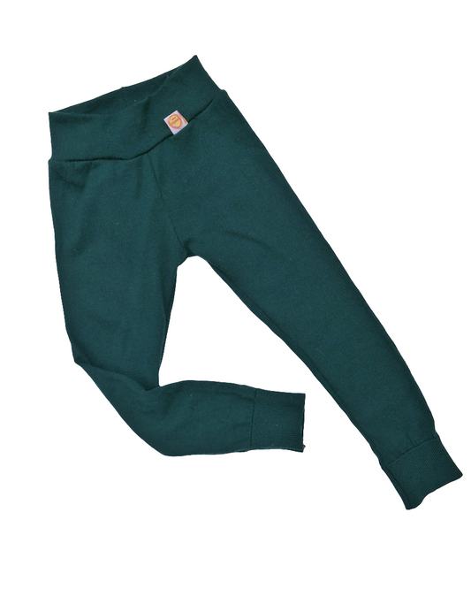 Leggings Kleinkinder 110/116 aus 100% Upcycling Wolle in Smaragdgrün