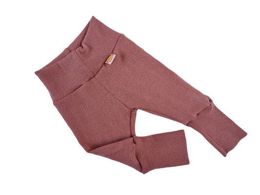 Mitwachs-Hose für Frühchen 40/44 aus Upcycling Wolle in Rosa