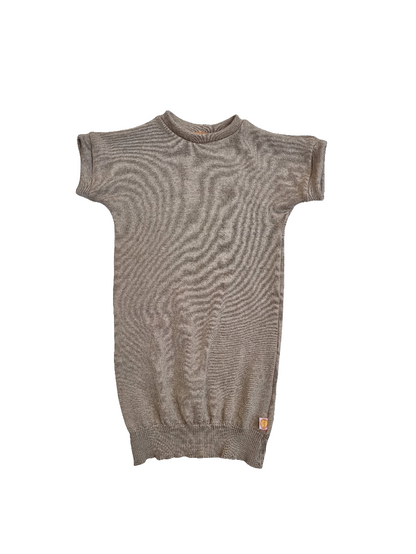 Unisex-Kleid Longshirt 110/116 aus 100% Upcycling Merinowolle in Beige