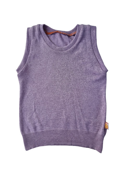 Oberteil Tanktop Pullunder Unterhemd 86/92 aus Upcycling-Seide-Mix in Pastell-Lila Flieder