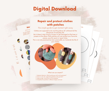 Repair and protect clothes with patches - instructions and templates as digital download in ENGLISH