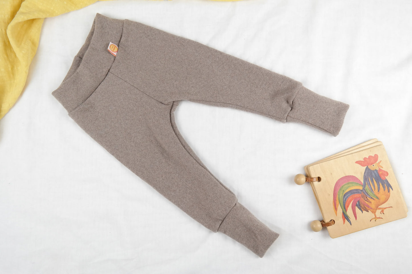 Mitwachs-Hose für Babys 74/80 aus Upcycling-Wolle in Sand Beige