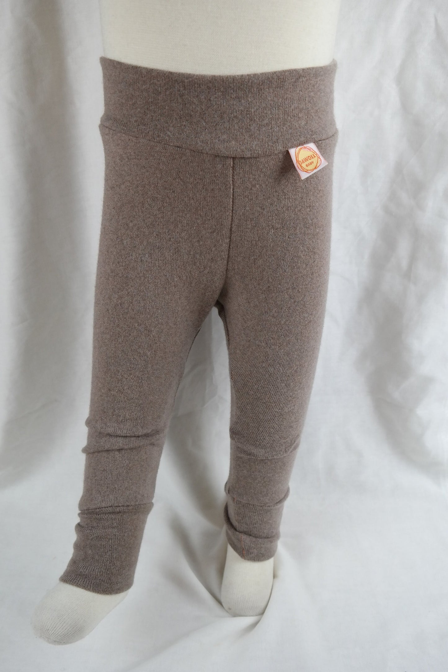 Mitwachs-Hose für Babys 74/80 aus Upcycling-Wolle in Sand Beige