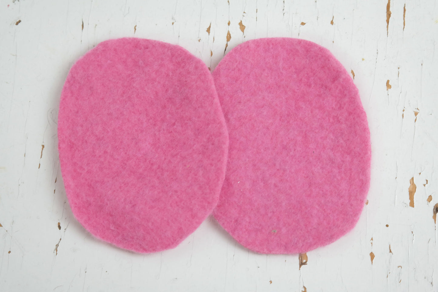 1 Paar Wollwalk Flicken Patches Upcycling-Wolle zum Wollkleidung reparieren in Rosa Oval-Form