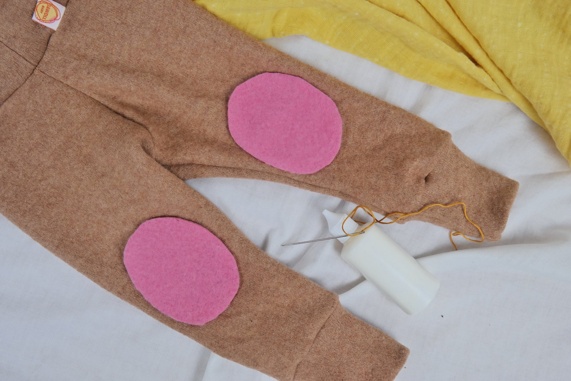 1 Paar Wollwalk Flicken Patches Upcycling-Wolle zum Wollkleidung reparieren in Rosa Oval-Form